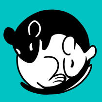 ratfrens logo - a black and a white rat cuddling